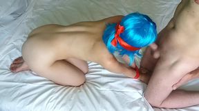 Amateur boundage with duct tape - blowjob and quick fucking &mdash;  hard orgasm