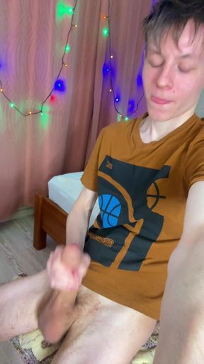 Young Student Home Alone with a Monster Boner and Lots of Sperm