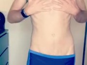 UK Lad in Shiny Lycra Speedo Shorts