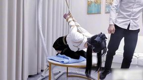 ADM115-Bound arms, gag, saliva collection, extreme bondage