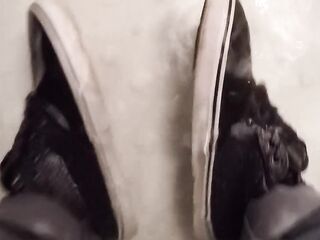 Moist Vans and Jeans in the Shower