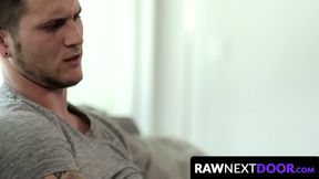 RawNextDoor.com - Inked stud Allen Lucas deepthroats before barebacking young homo Tr