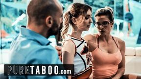 Cheerleading coach and husband's secret&#x1F92B; gangbang with a willing student: pure taboo seduction.