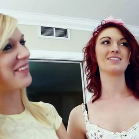 Charming friends decide to kiss each other and experience an unforgettable lesbian threesome