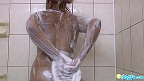 Black hottie Scooter Banx in the shower