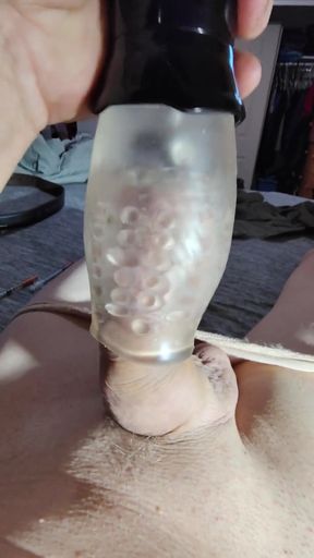 Spinning Toy on Hot White Dudes Cock