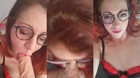 pipe baveuse et gorge profonde en lingerie sexyensuite je te montre ma chattd ...