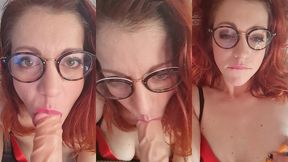 pipe baveuse et gorge profonde en lingerie sexyensuite je te montre ma chattd ...