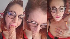 pipe baveuse et gorge profonde en lingerie sexyensuite je te montre ma chattd ...