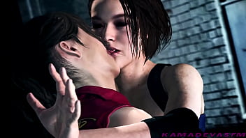 Resident Evil : Claire &amp_ Jill Lesbian Kissing | KamadevaSFM