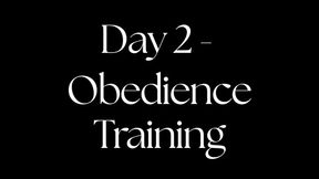 Day 2 - Obedience Training