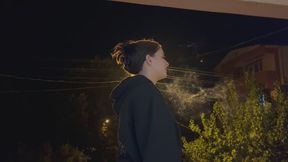 SANDY - OUTDOOR SMOKING NOSE EXHALES