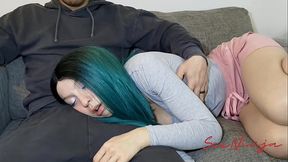 I Try Resting on My Step-Brother'_s Lap While Watching a Movie only to be fucked in my mouth