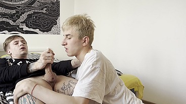 Juicy blowjob with cum on the face