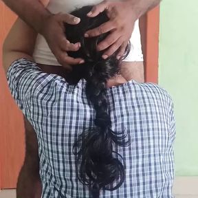 Chennai College Girl with Uniform Standing Romance with Tution Teacher in Home in Holiday