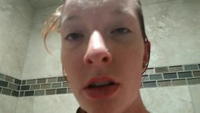 Playing under the shower