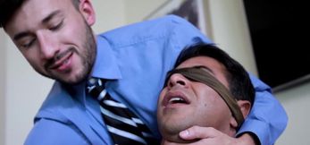 Bound hunk throatfucks and gets barebacked