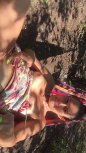 play with pussy outdoors