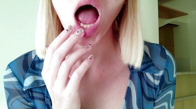 Blonde explores her body from feet to pussy to ass in solo fetish session
