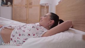 Lesbea OOPS Wrong Bed! Arian Joy and Lilly Bella intimate pussy licking and scissoring orgasms