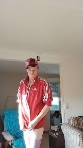 Little slut in red jacket and mini bodysuit!!