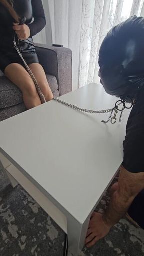 Dirty feet worship and spitting