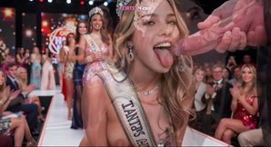 Beauty Contest Turns Into A Blowjob And Cum Eating Competition