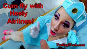 Cum fly with Heely Airlines! - starring Nancy Heely - Episode 1 - Part 3 - High Heels Stewardess Uniform Toe Wiggling Spreading Handjob Blowjob Facial Cumshot - FHD