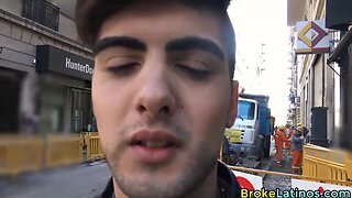 Straight latin barebacked by excited gay