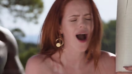 Ella Hughes and her Pet have sex outside