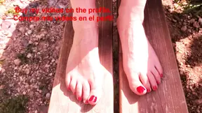 She shows her feet after trekking. anal sex Blow job