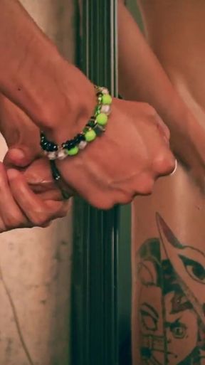 Hot Skinny Twink Jerking His Big Cut Cock in Front of the Mirror