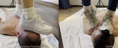 One way to the sneaker fest -  Under her Asics and Nike Sneakers