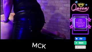 I'm pegging my sub after I hooked his ass to the top of the bed