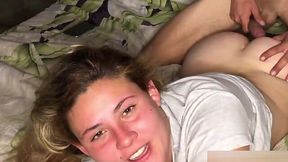 Thick amateur films an anal sex tape with her man