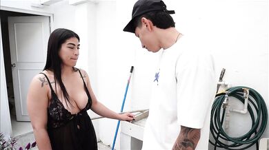 HORNY SLUT GETS FUCKED BY HER BROTHER-IN-LAW WHEN THEY'RE ALONE AT HOME - KARINA MILLER