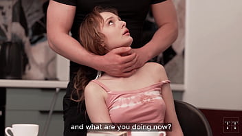 Stepdaughter didn't want to study, so I grounded her with my huge cock