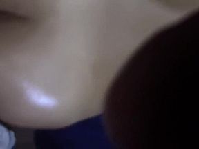 Sexy nerd in glasses ruins lipstick on hard cock and gets FACIAL