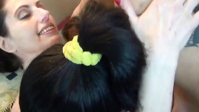 Guy Fucks His Girlfriend and Her Granny in a Family Threesome Fuck Session