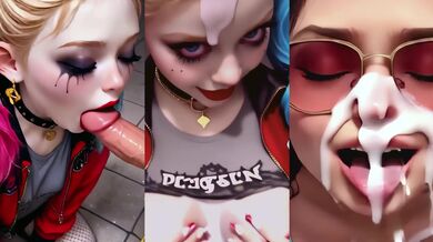 Yoghurt Party Vol. 1: Psycho Harley & Classic Lara POV (Deepthroat, Facial, AI Animation) Vertical edition
