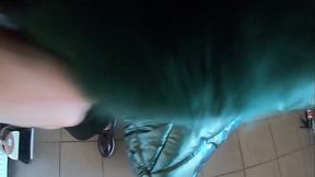 Sexy Cameltoe Dance in Tight Jumpsuit and Shiny Green Jacket