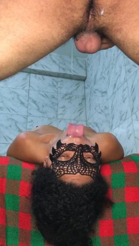 Stepdaughter in Deep Throat More Swallow Cum and Piss Straight From the Ass