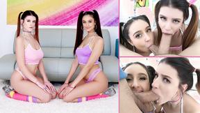 ”Pigtail Facefuck With Michele & Eliza”