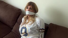 Carissa Tied And Otm Gagged In Football Jersey