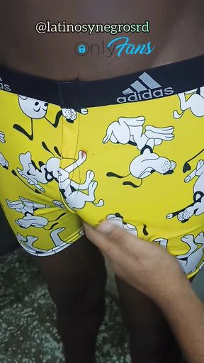 Watch Me Swallow My Friend's Huge, Thick Black Cock with a Yellow Boxer.