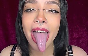 Drooling Long Tongue JOI with Countdown CUM IN MY MOUTH!