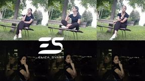 Two clips of outdoor smoking