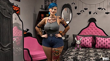Hot Emo girl takes her step dads thick fat cock
