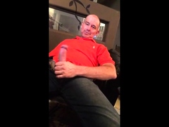 Big-Cock Daddy Strokes to Porn
