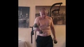 Olf Man Masturbating After Workout
